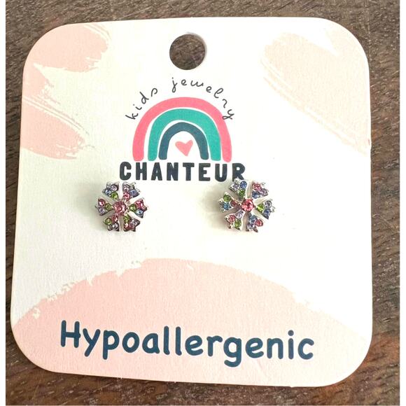 Chanteur Other - 🍭6/$30 New Chanteur Kid Hypoallergenic Multicolor Jewel Snowflake Stud Earrings